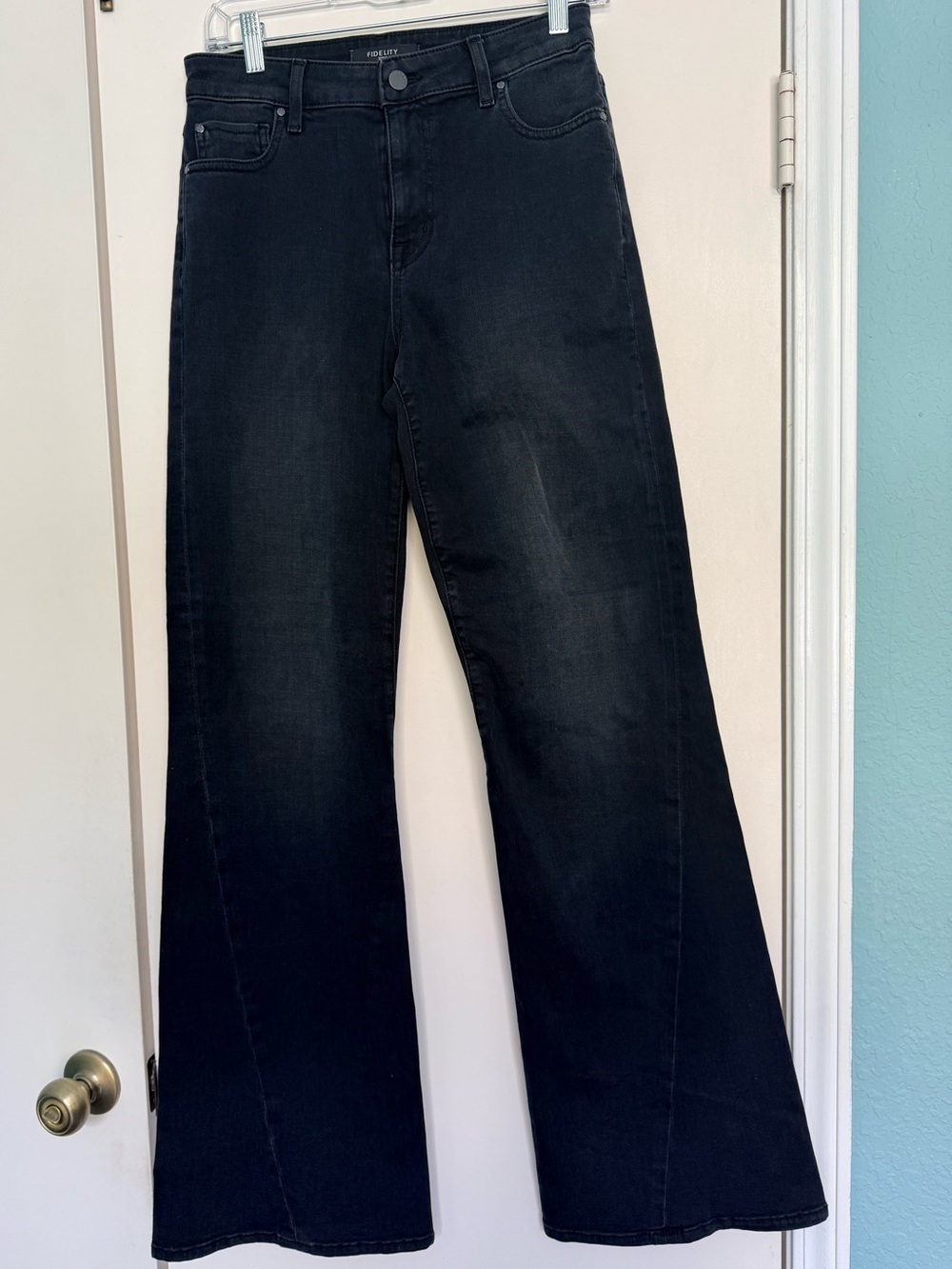 Fidelity Black Wide-Leg Jeans